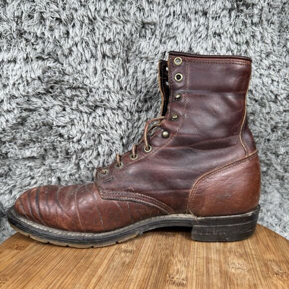 Double H Boots Men's 10 EE Lacer Leather Western Cowboy Work Vintage 9748 - Picture 6 of 11